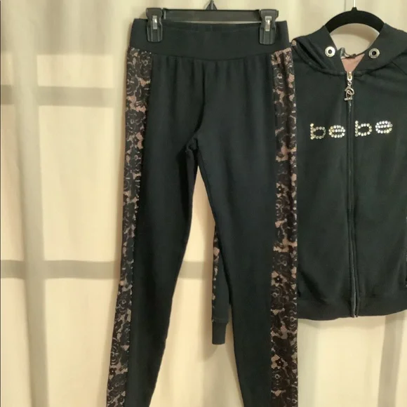 Bebe lace insert hoodie and leggings set - Picture 2 of 16